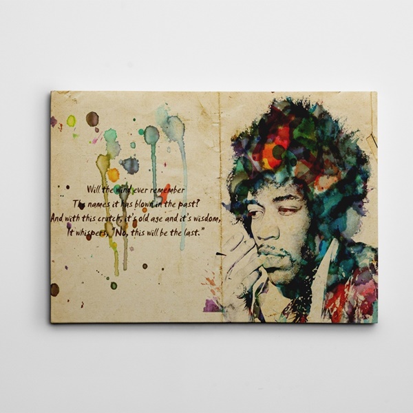 Jimi Hendrix Suluboya Kanvas Tablo
